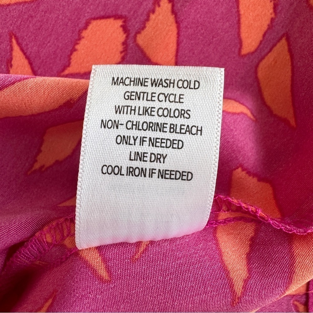 Fortune + Ivy Bright Pink Orange Sleeveless Faux Wrap Women Size M Knee Length - Picture 14 of 14